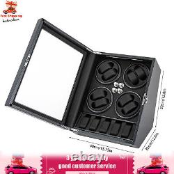 Automatic Rotation 8 Watch Winder Box with5 Watches Display Storage Case Light LED