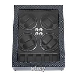 Automatic Rotation 8 Watch Winder Box with5 Watches LED Light Display Storage Case