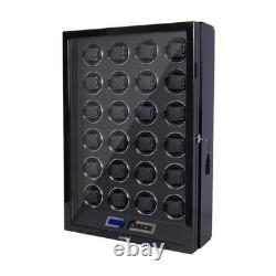 Automatic Rotation LED 24 Watch Winder Display Box Case Storage LCD Touch Screen