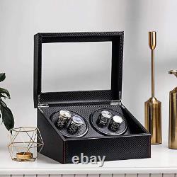 Automatic Rotation Watch Winder 4+6 Carbon Fiber Display Box Case