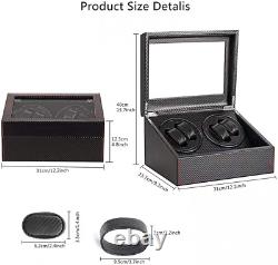 Automatic Rotation Watch Winder 4+6 Carbon Fiber Display Box Case