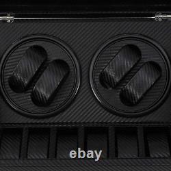 Automatic Rotation Watch Winder 4+6 Carbon Fiber Display Box Case