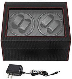 Automatic Rotation Watch Winder 4+6 Carbon Fiber Display Box Case