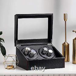 Automatic Rotation Watch Winder 4+6 Carbon Fiber Watch Display Box Case Storage