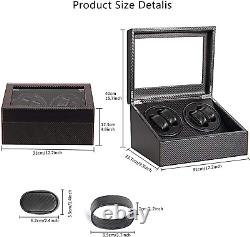 Automatic Rotation Watch Winder 4+6 Carbon Fiber Watch Display Box Case Storage