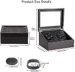 Automatic Rotation Watch Winder 4+6 Carbon Fiber Watch Display Box Case Storage