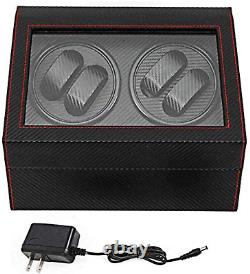 Automatic Rotation Watch Winder 4+6 Carbon Fiber Watch Display Box Case Storage