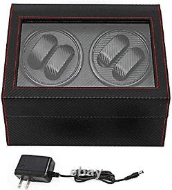 Automatic Rotation Watch Winder 4+6 Carbon Fiber Watch Display Box Case Storage