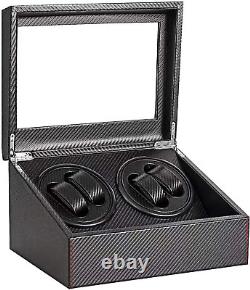 Automatic Rotation Watch Winder 4+6 Carbon Fiber Watch Display Box Case Storage