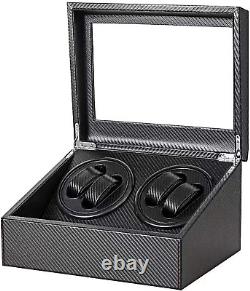 Automatic Rotation Watch Winder 4+6 Carbon Fiber Watch Display Box Case Storage