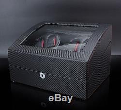 Automatic Watch Winder 4+6 Carbon Fiber Display Storage Show Case Dual Watches