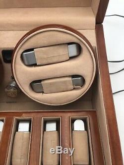 Automatic Watch Winder 4+6 Display Box Storage Cherry Wood Case Luxury