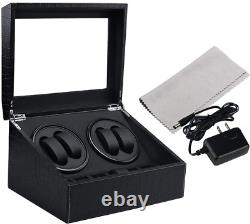 Automatic Watch Winder, 4+6 Watch Winder Display Box, Watch Storage Case in PU Cro