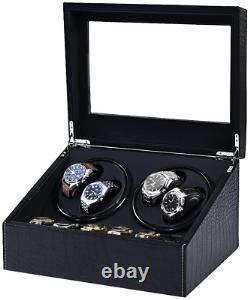 Automatic Watch Winder, 4+6 Watch Winder Display Box, Watch Storage Case in PU Cro