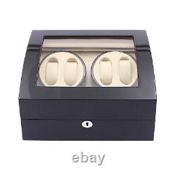 Automatic Watch Winder 4+6 Watches Display Storage Case Box with Quiet Motor USA