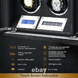Automatic Watch Winder 6 Watches Box LCD Touch Screen Display Box Storage Case