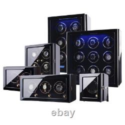 Automatic Watch Winder Box for 1-9 Watches Storage Case LCD Touch Screen Display