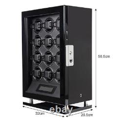 Automatic Watch Winder Box for 12 Watches LCD Touch Screen Display Storage Case
