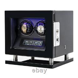 Automatic Watch Winder Box for 2 Watches LCD Touch Screen Display Storage Case