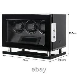 Automatic Watch Winder Box for 3 Watches LCD Touch Screen Display Storage Case