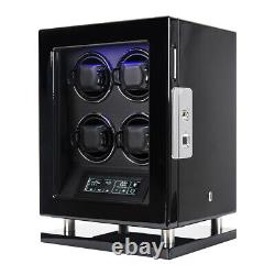 Automatic Watch Winder Box for 4 Watches LCD Touch Screen Display Storage Case