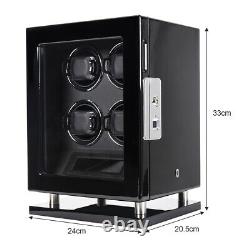 Automatic Watch Winder Box for 4 Watches LCD Touch Screen Display Storage Case
