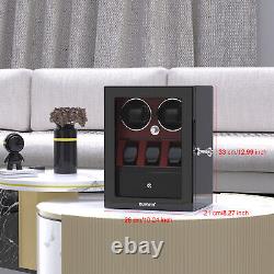 Automatic Watch Winder For 2 Watches With 3 Watches Display Storage Case Gift