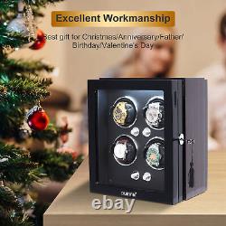 Automatic Watch Winder For 4 Watch Box Display Storage Box Case With Silent Motor