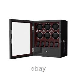 Automatic Watch Winder For 6 Watches With 5 Extra Watches Display Storage Case