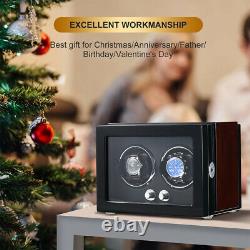 Automatic Watch Winder for 2 Watches Display Storage Case Box with Quiet Motor