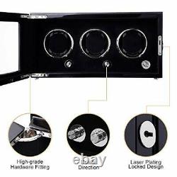 Automatic Watch Winder for 3 Watches Watch Box Storage Display Case