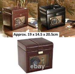 Automatic Winder Box Rotating 3 Watch Storage Display Case Leather Men Gift