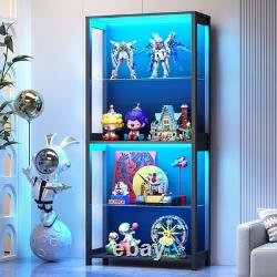 BROTTAR 4Tier Open Display Case with Removable Shelves, Curio Cabinet with Light