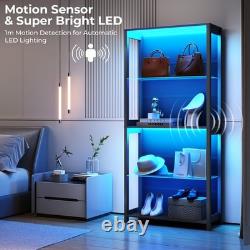BROTTAR 4Tier Open Display Case with Removable Shelves, Curio Cabinet with Light