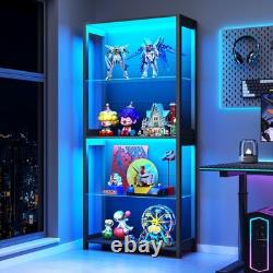 BROTTAR 4Tier Open Display Case with Removable Shelves, Curio Cabinet with Light