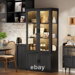BROTTAR Transparent Display Cabinet Cupboard with Storage Case, 3-Color Lights