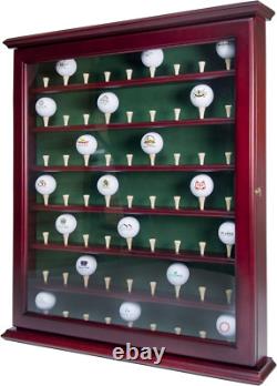 Ball Wood Display Mahogany Golf Case Storage Acrylic Cabinet Wall Rack Holder