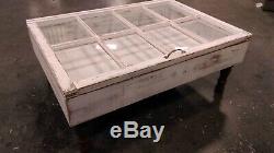 Beach House Coffee Table Glass Top Storage Table Military Display Case 9 Pane