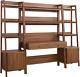 Bixby 3-Piece Home Office Desk and Bookshelf Display Case in Walnut