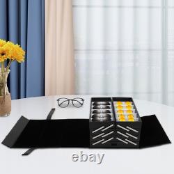 Black 48 Pairs Eyeglasses Sunglasses Storage 48 Slot Case Display Organizer Box