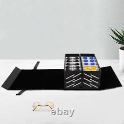 Black 48 Pairs Eyeglasses Sunglasses Storage 48 Slot Case Display Organizer Box