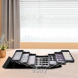Black 48 Pairs Eyeglasses Sunglasses Storage 48 Slot Case Display Organizer Box