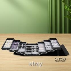 Black 48 Pairs Eyeglasses Sunglasses Storage 48 Slot Case Display Organizer Box