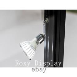 Black Aluminum Glass Tower Extra Vision Display 72 Inch Showcase with Lock & LED