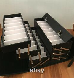 Black Box Organizer Display Case 64 Sun Eyeglasses Storage Holder Portable Tool