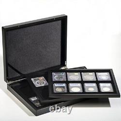 Black Coin Display Case for 24 Certified Coins (PCGS, NGC, etc. Slabs) by Lig