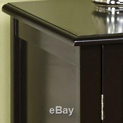 Black Display Cabinet Case Glass Doors Shelf Dining Room China Storage Organizer