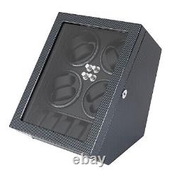 Black LED Watch Winder Display Storage Box Case Organizer With Lock 8+5 Watches