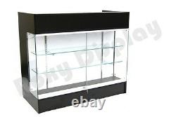 Black Ledgetop Counter Display Showcase Store Fixture Knock Down #SC-LTC-GL4BK