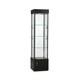 Black Tower Display Showcase with LED Lights, Lock, and Storage 72 H